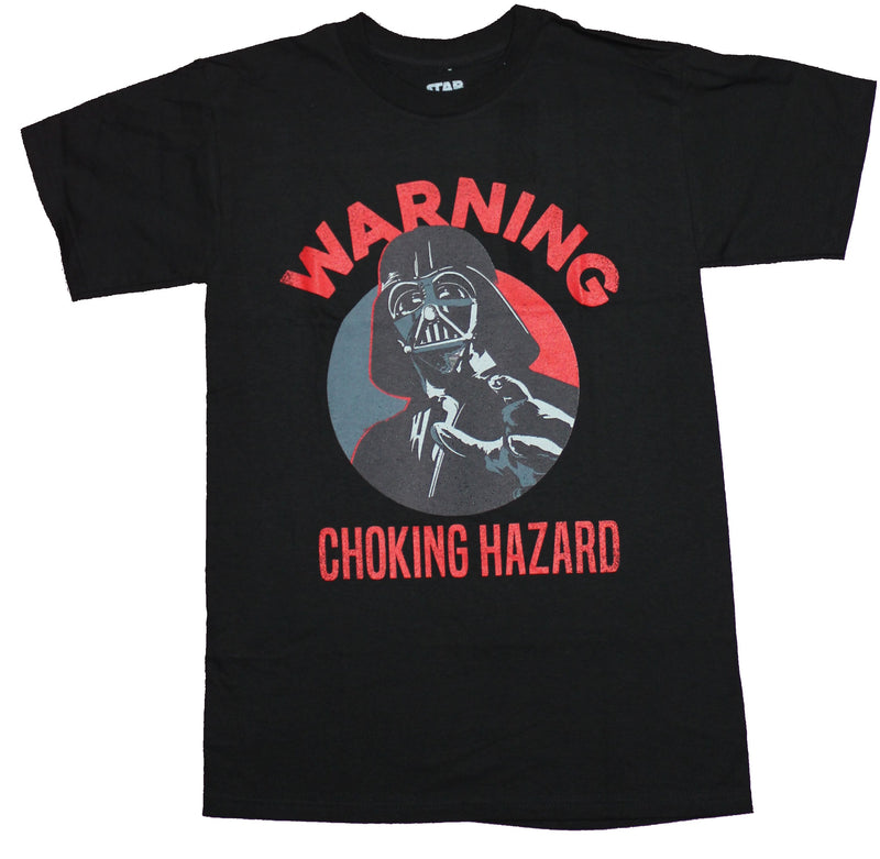 Star Wars Mens T-Shirt - Darth Vader Warning Choking Hazard Image - Inmyparentsbasement.com
