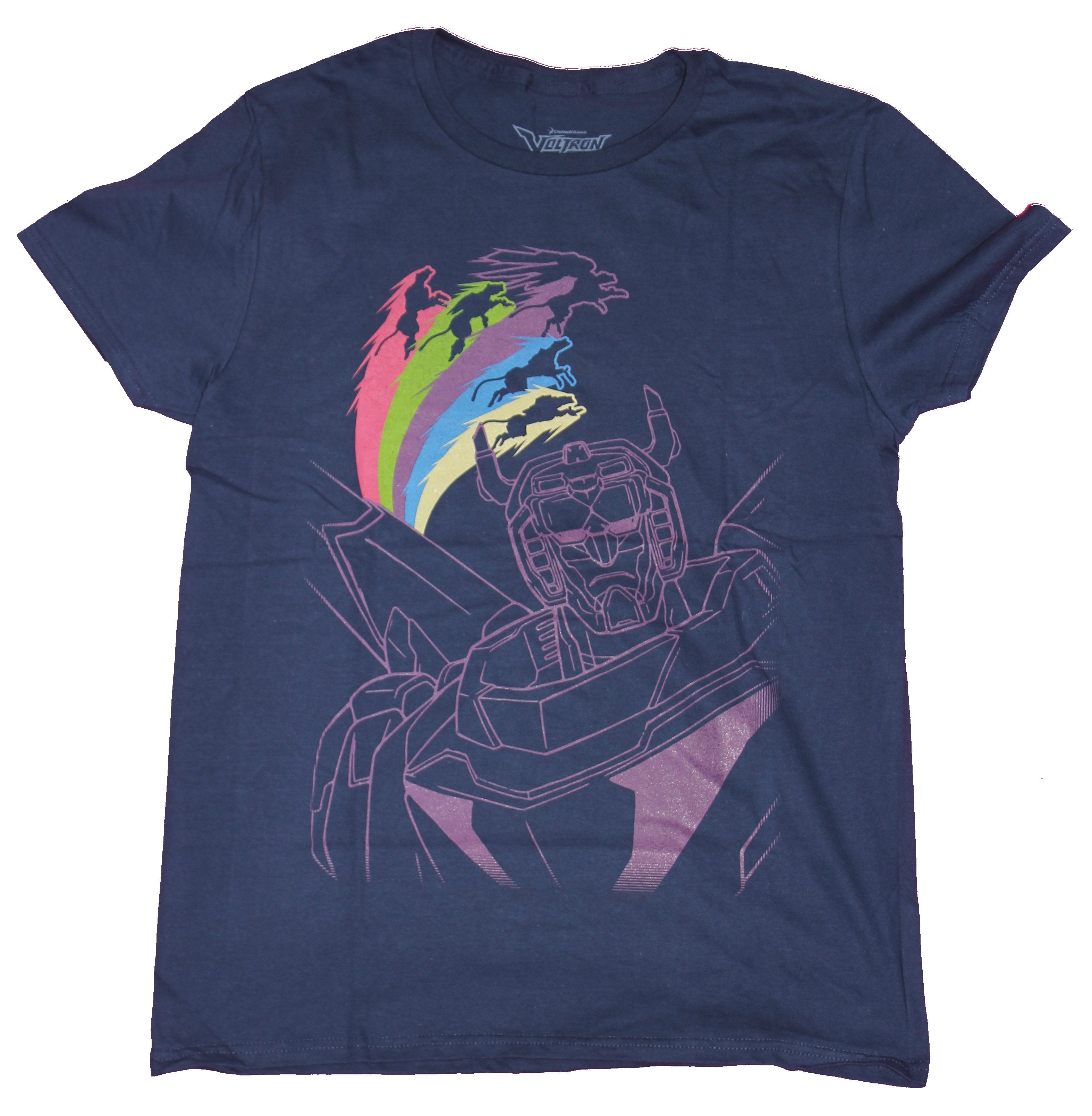 Voltron Mens  T-Shirt- Legendary Line drawing Rainbow Cats Image