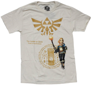 Legend of Zelda Mens T-Shirt - Tears of the Kingdom Triforce Zelda Torch