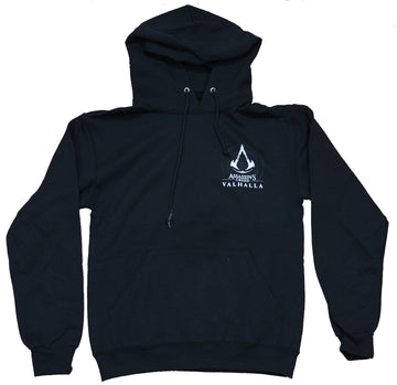 Assassin's Creed Valhalla Mens Hoodie  -  Logo Lapel Ornate Creed Back