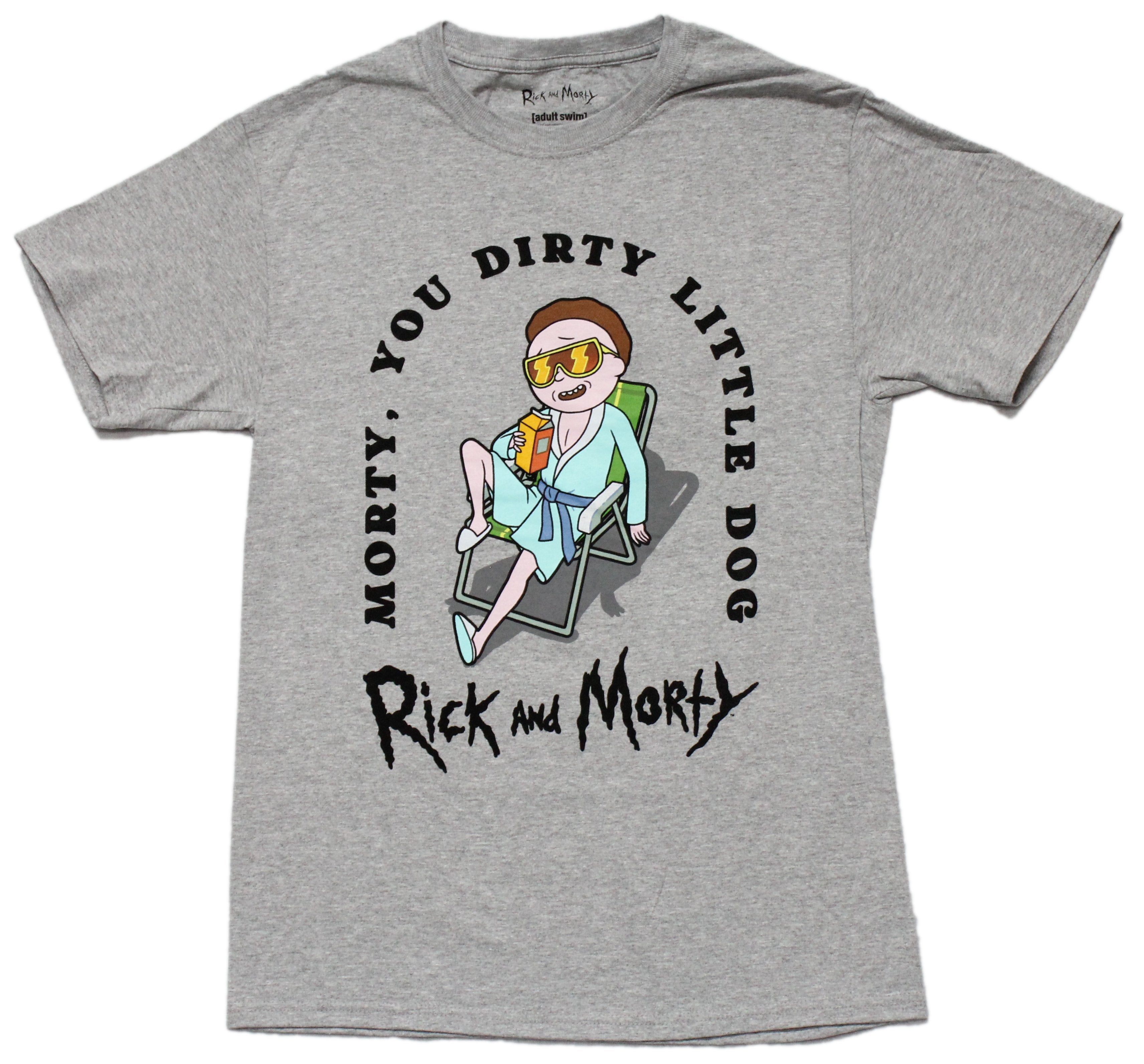Rick & Morty Mens T-shirt- You Dirty Little Dog Beach Relax
