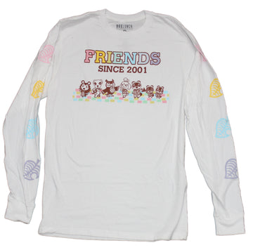 Animal Crossing Mens T-Shirt - Friends Since 2001 Animals & Sleeve Symbols