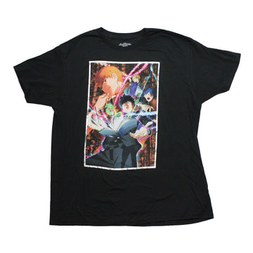 Mob Psycho Mens T-Shirt -Mob Reigen Book Silver Kanji Name Back