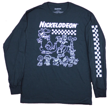 Nickelodeon Mens Long Sleeve  T-Shirt  - Outlined Character Rugrats Ren Stimpy & More