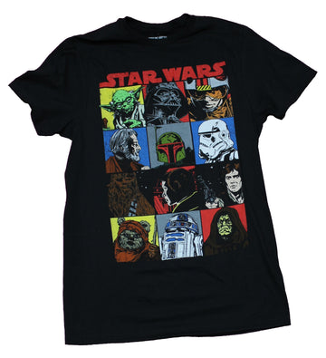 Star Wars Mens T-Shirt - Comic Style Original Trilogy Character Boxes