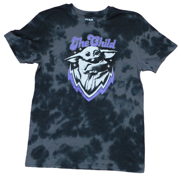 Star Wars The Mandalorian Mens T-Shirt - The Child Grogu Under Purple Words