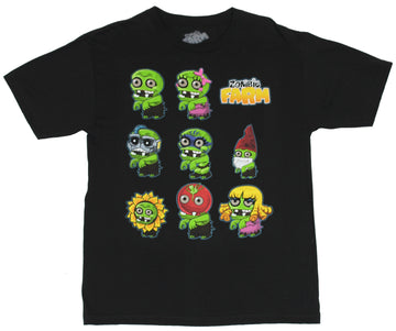 Zombie Farm Mens T-Shirt  - Zombies of Many Colors on Black