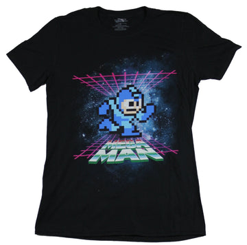 Mega Man Mens T-Shirt - Megaman Space Vector Over Name