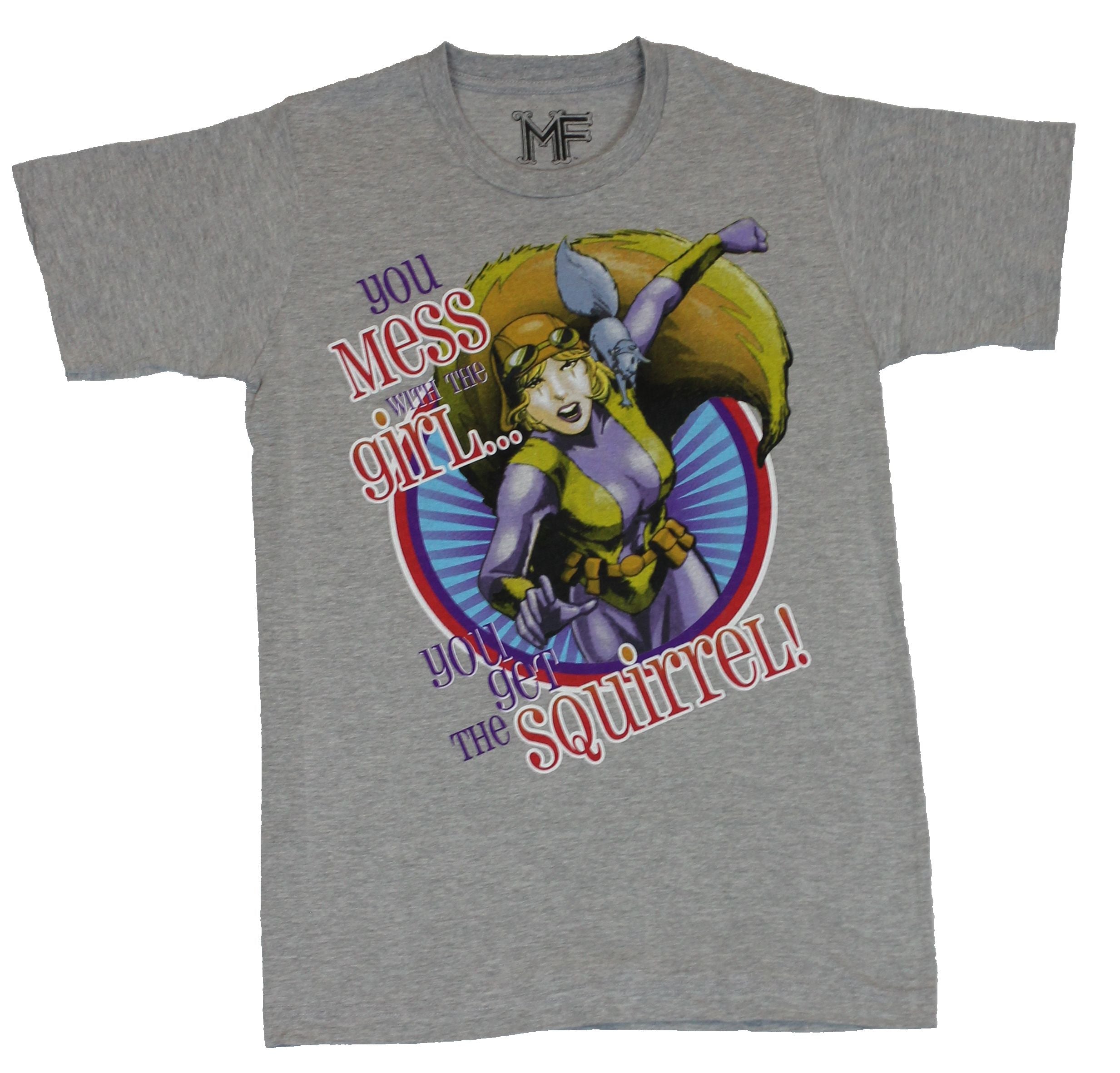 Squirrel Girl (Marvel Comics) Mens T-Shirt - Mess with the Girl Get the Squirrel
