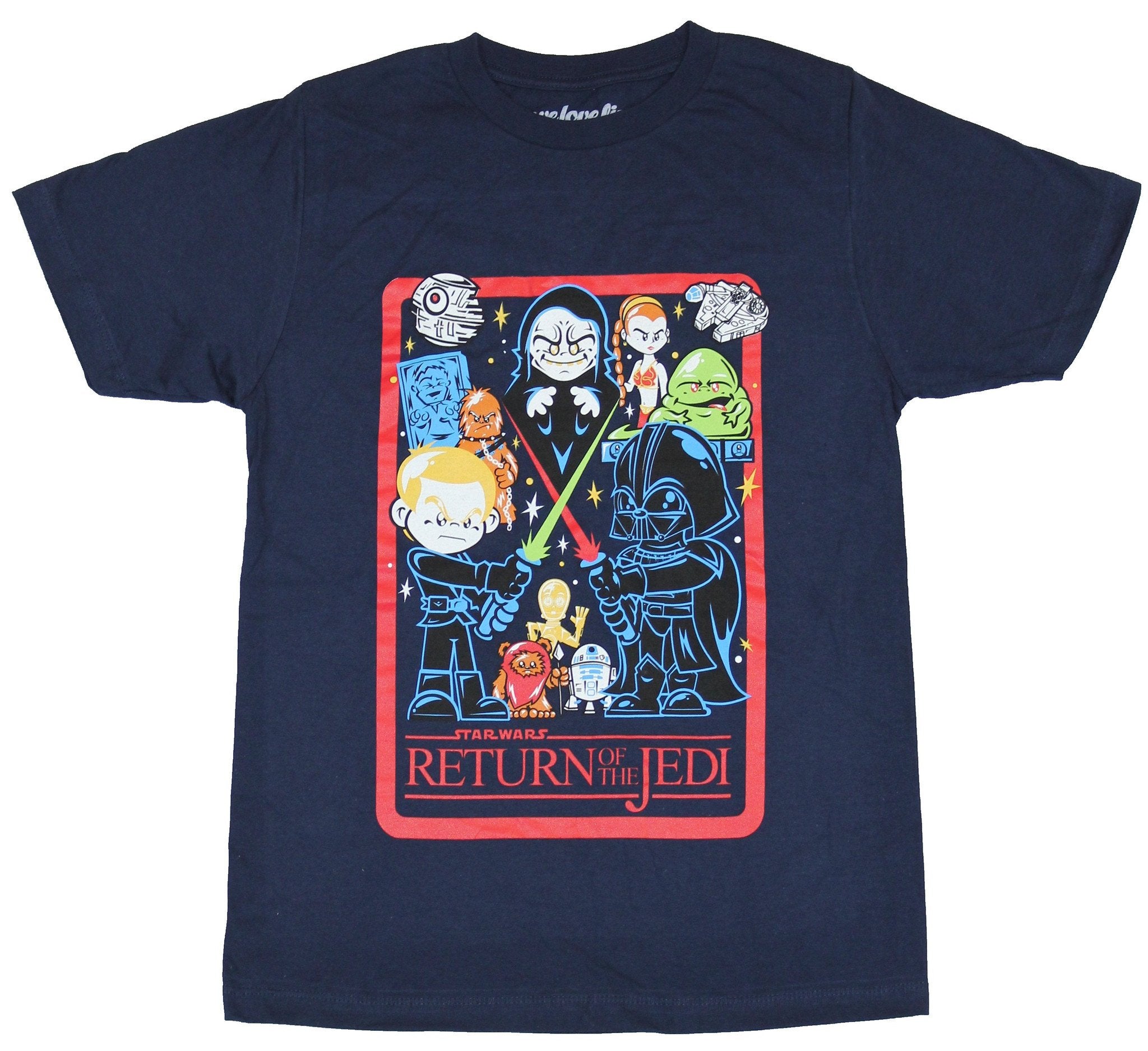Star Wars Mens T-Shirt - Return of the Jedi Cutsie Characters Image