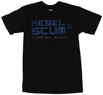Star Wars Mens T-Shirt - Distressed Rebel Scum Alliance Blue Logo