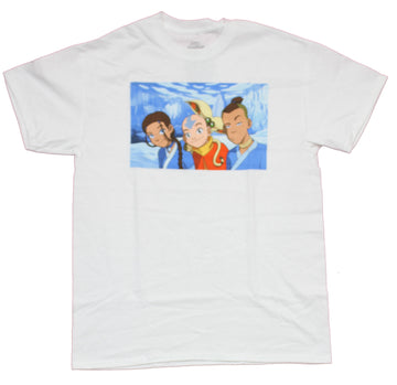 Avatar The Last Airbender Mens T-Shirt - Aang and Pals in Blue City Image
