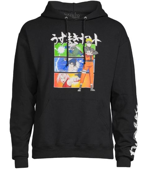 Naruto Shippuden Multiple Character Panel Black Men's Sweatshirt