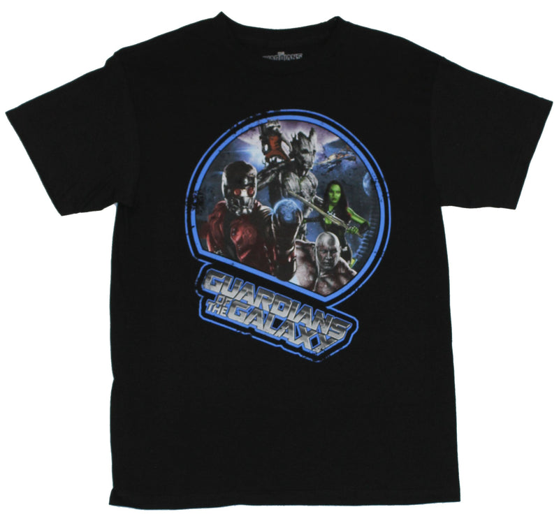 Guardians of the Galaxy Mens T-Shirt  - Distressed Circle Colored logo Image