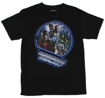 Guardians of the Galaxy Mens T-Shirt  - Distressed Circle Colored logo Image