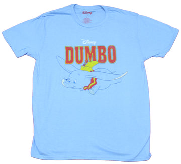 Dumbo Mens T-Shirt - Flying Elephant Under Word Logo Image
