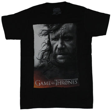 Game of Thrones Mens T-Shirt - Wind Swept Black & White Hound Photo Image