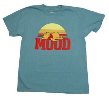 Winnie the Pooh Mens T-Shirt - Mood Lazy Sunset Image