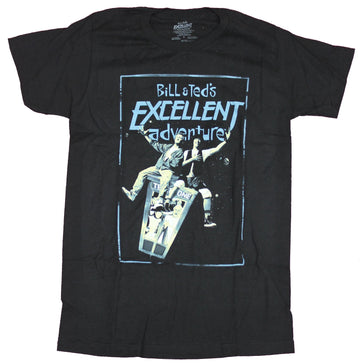 Bill and Ted's Excellent Adventure Mens T-Shirt  - Phone Booth Ride Image