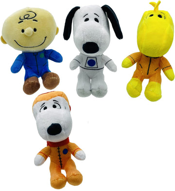 Lot of 4 Official Peanuts Snoopy in Space 5.5" Collectible Plush's
