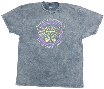Legend of Zelda Mens T-Shirt - Ocarina Metallic Logo Hyrule Kingdom Shirt