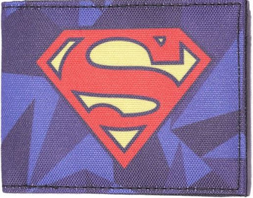 Superman Blue & Red Logo Canvas Bifold Wallet
