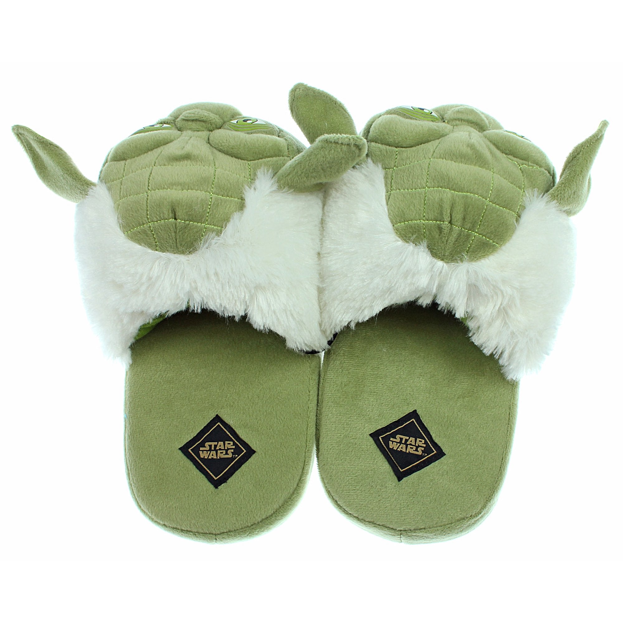 Star Wars Yoda 3D Face Green Plush Slippers
