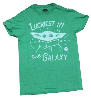 Star Wars The Mandalorian Mens T-Shirt - Luckiest in the Galaxy Grogu