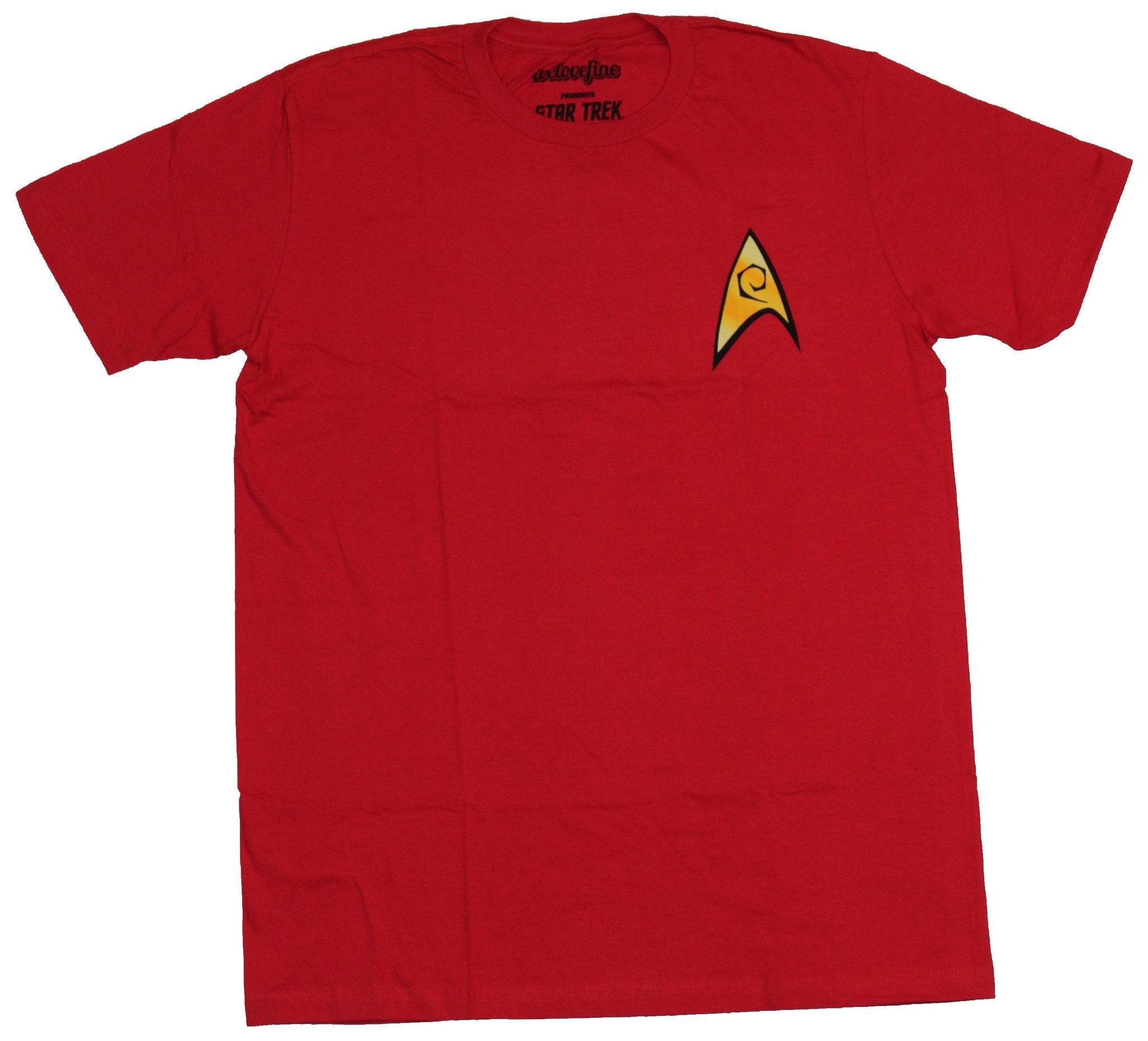 Star Trek Mens T-Shirt -  Stylized Red Costume Front Shirt Image