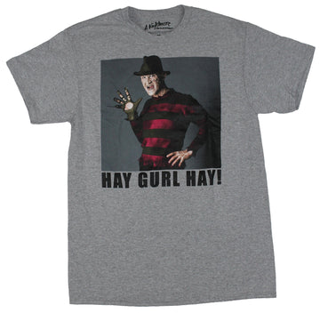 Nightmare On Elm Street Mens T-Shirt - Hay Gurl Hay! Freddy Glove Pose