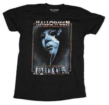 Halloween Mens T-Shirt - Michael Meyers Distressed Stab Face & Character