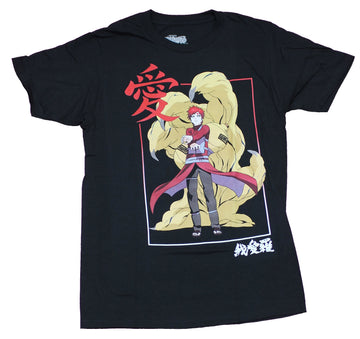Naruto Shippuden Mens  T-Shirt - Gaara Sand Cloud Kanji Image