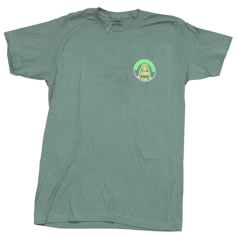 Avatar the Last Airbender Mens T-Shirt - Earth Kingdom Lapel Big Circle Logo Back