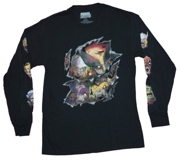 Marvel Zombies Mens Long Sleeve T-Shirt - Marvel Zombie Heads Ripping Out