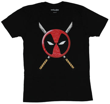 Deadpool (Marvel Comics) Mens T-Shirt - Deadpool Full Color Circle Swords