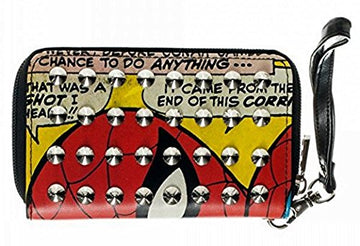 Spider-Man Studded Zip Around Wristlet Wallet