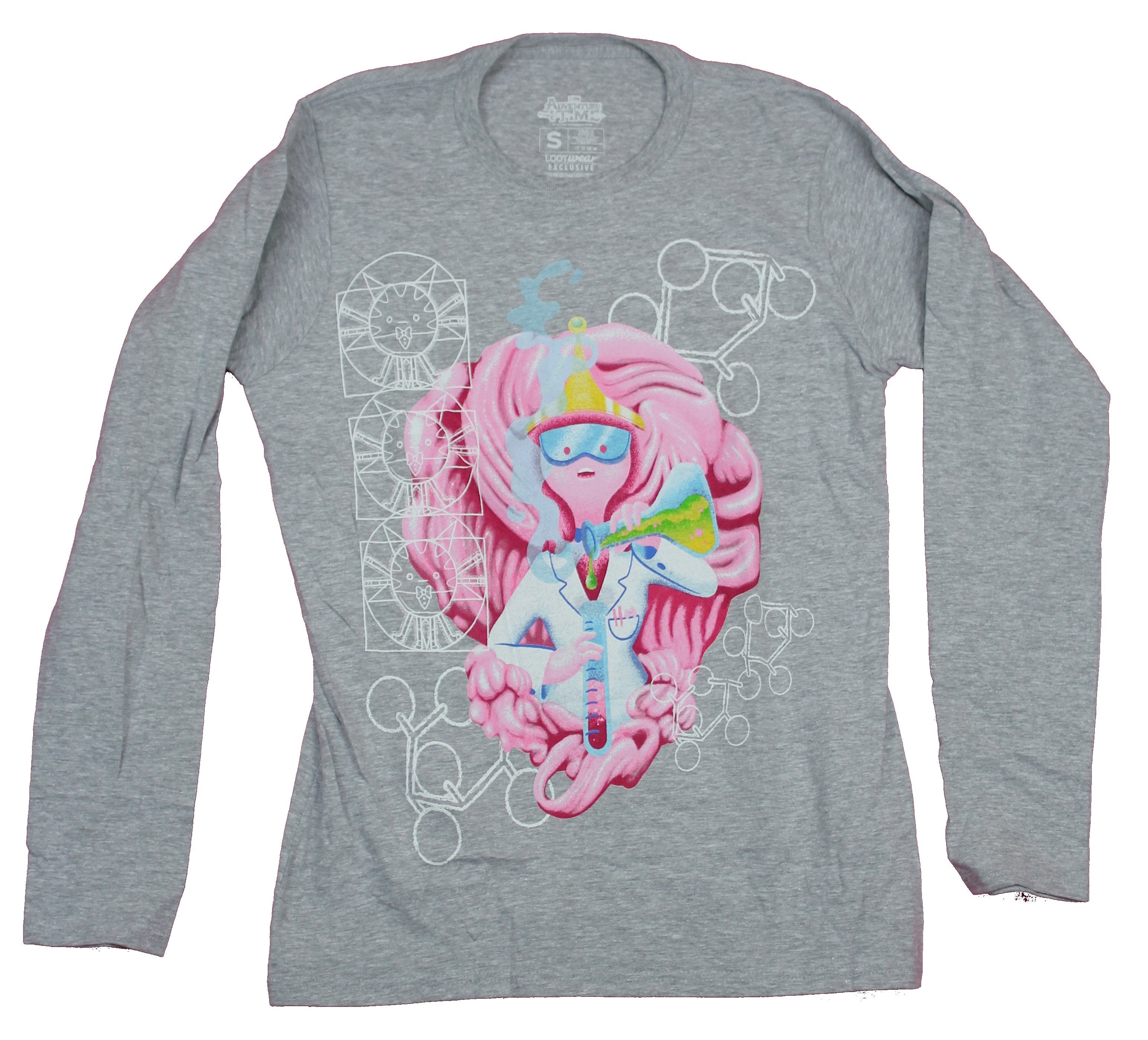 Adventure Time Girls Juniors Long sleeve T-Shirt- Princess Bubblegum Science