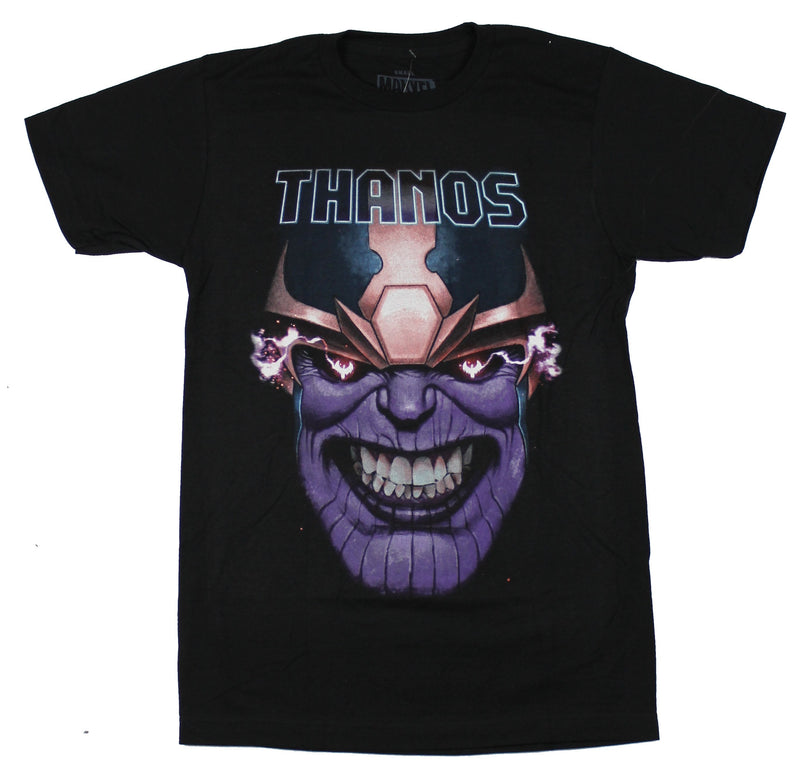 Thanos (Marvel Comics) Mens T-Shirt - Giant Evil Grin Under Name