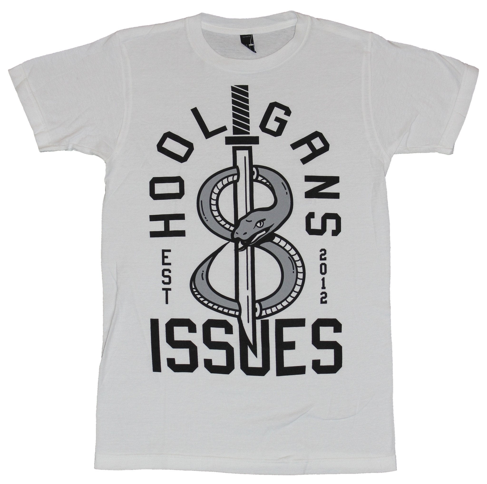 Issues  Mens T-Shirt - Hooligans Dagger Snake Image Established 2012
