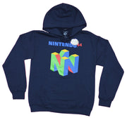 Nintendo 64 Mens Pull Over Hoodie - Classic N64 Logo Vertical Logo Back - Inmyparentsbasement.com