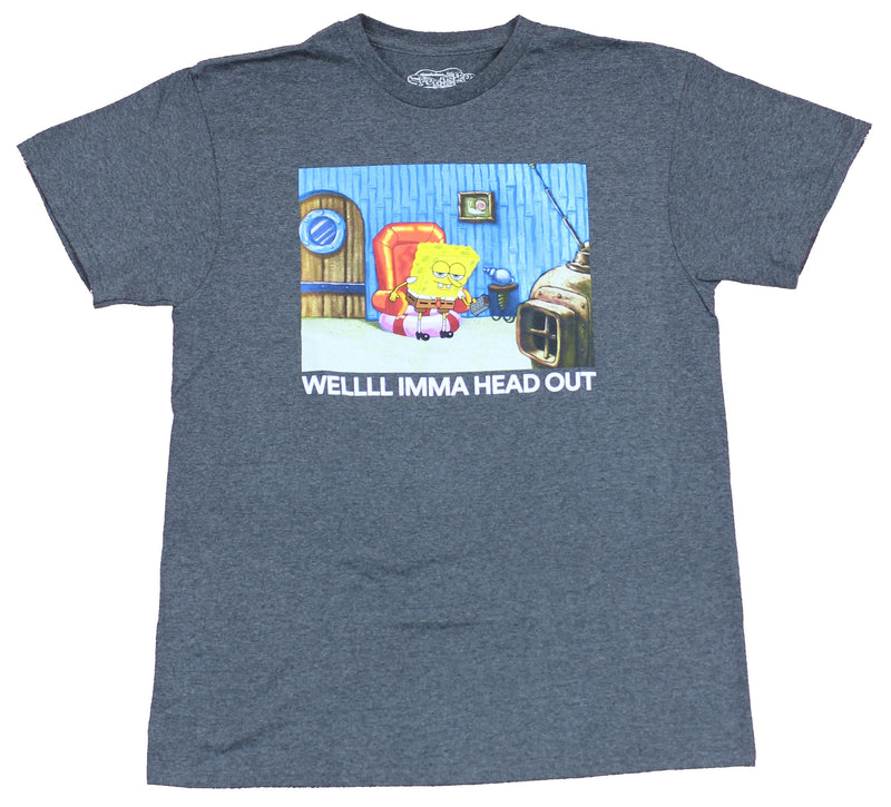 Spongebob Squarepants Mens T-Shirt - Well Imma Head Out Sad Bob
