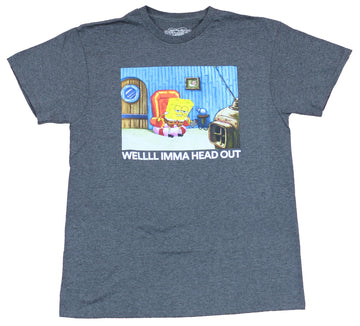 Spongebob Squarepants Mens T-Shirt - Well Imma Head Out Sad Bob