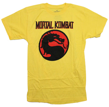 Mortal Kombat Mens T-Shirt - Klassic Logo with Red Backdrop Under Name