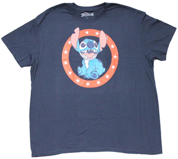 Lilo & Stitch Mens T-Shirt - Stitch Image In Star Circle