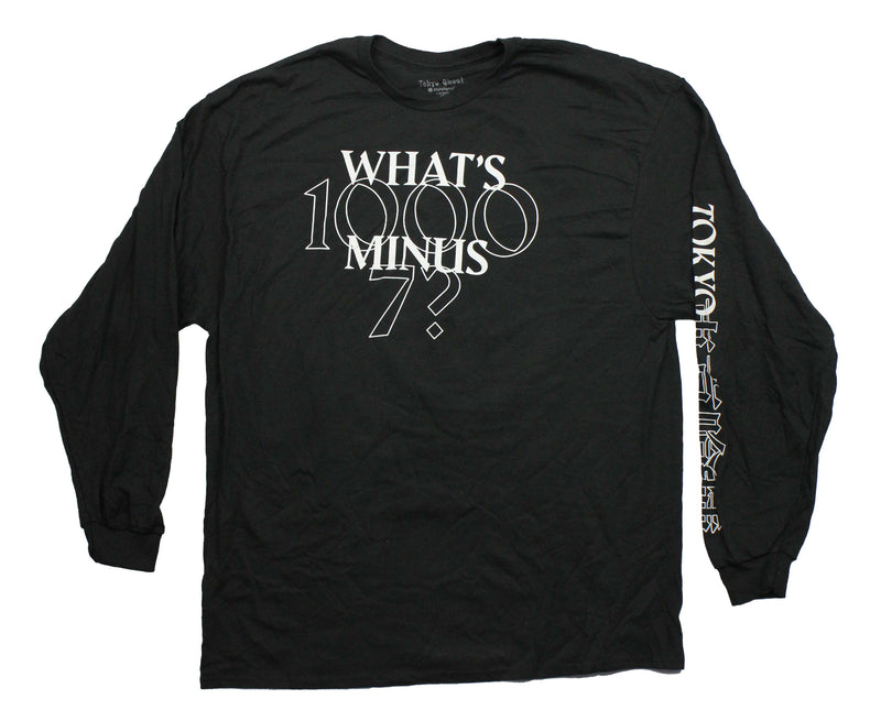Tokyo Ghoul Mens Long Sleeve T-Shirt - What's 1000 Minus 7 Number Sequence Back
