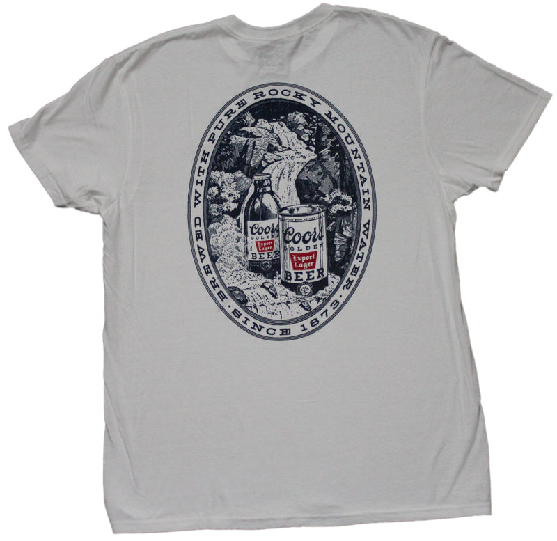 Coors Banquet Lapel Mens T-Shirt Golden Export Lager on Back