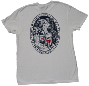 Coors Banquet Lapel Mens T-Shirt Golden Export Lager on Back