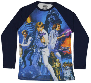 Star Wars Mens Long Sleeve Shirt- New Hope Poster Sublimation Allover