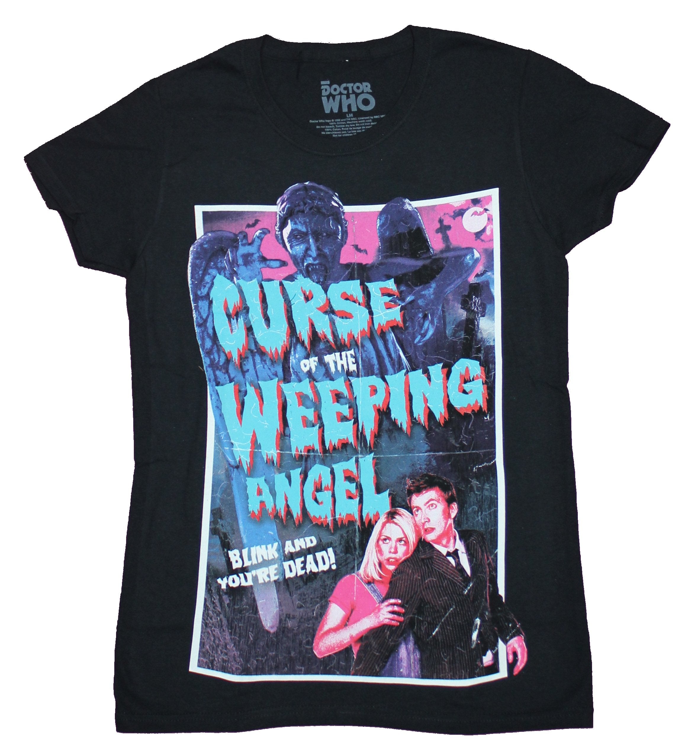 Doctor Who Girls Juniors T-Shirt - Curse of the Weeping Angel Poster