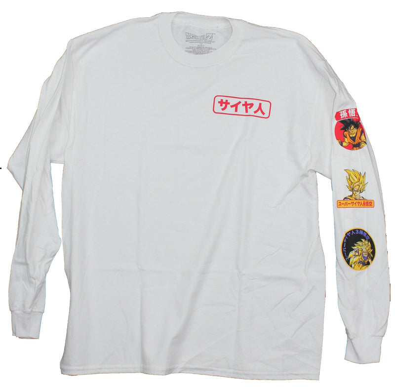 Dragon Ball Z Mens Long Sleeve T-Shirt - Dragon Ball Z Lapel Character Sleeve